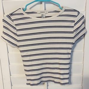 White stripped crop top